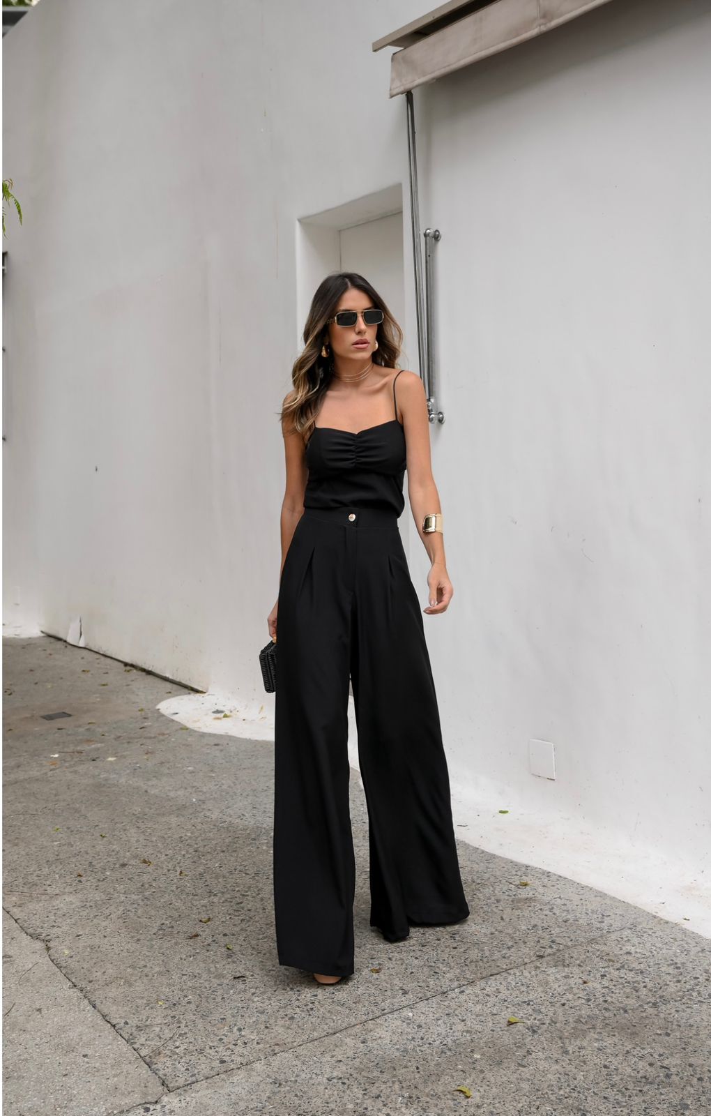 Pantalón Maxi Palazzo Negro